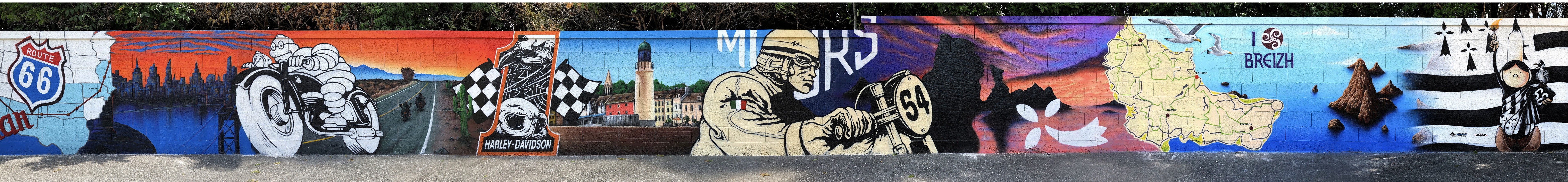 super detailed scenic mural and photorealistic touches for an alley