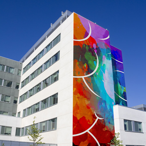 concepto de pintura mural para un edificio residencial