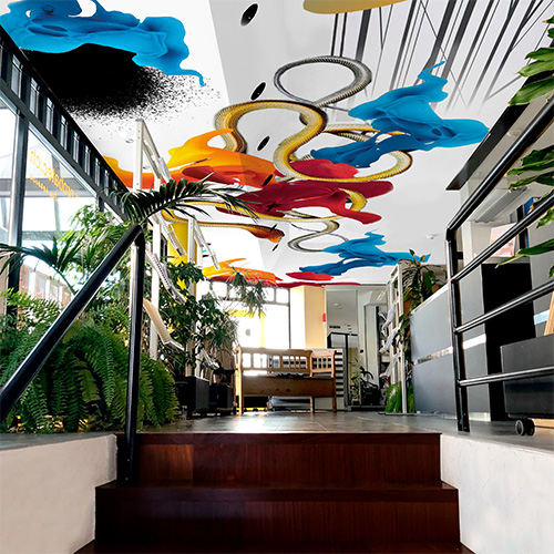 peinture murale pour un cabinet d'architectes en Suisse