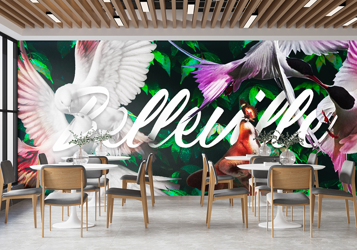 peinture murale pour un restaurant et un bar de brasserie suisse