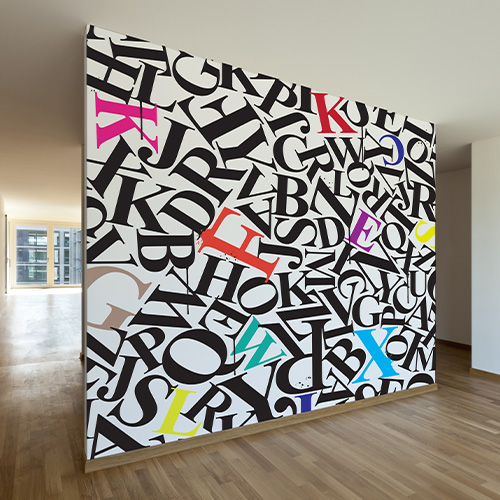 pittura murale minimalista per l'interno di un nuovo appartamento